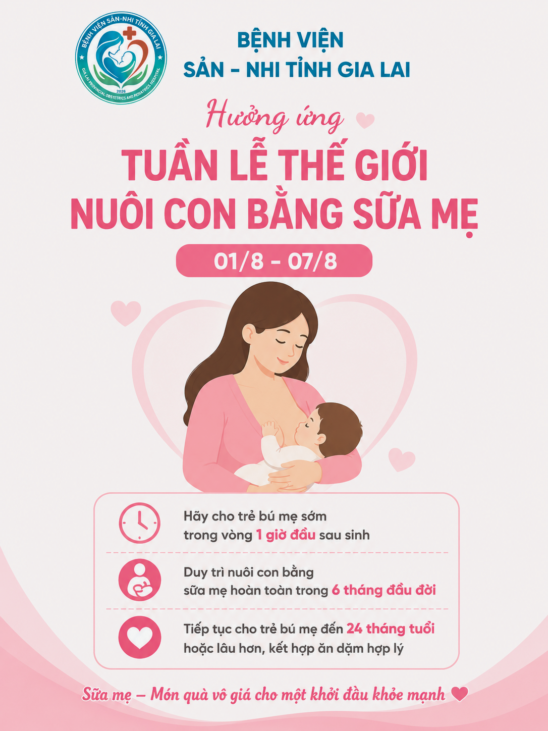 Hưởng ứng Tuần lễ Thế giới nuôi con bằng sữa mẹ